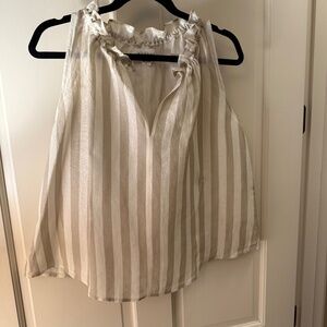 Velvet by Graham and Spencer Erica Striped Linen tank top striped linen. Size M